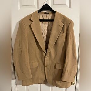 Robert Stock Sport Coat Mens 40L Tan Camel Blazer Two Button Single Vent Lined